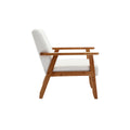 Leisure Chair With Solid Wood Armrest And Feet, Mid Century Modern Accent Chair, For Living Room Bedroom Studio Chair Beige Linen