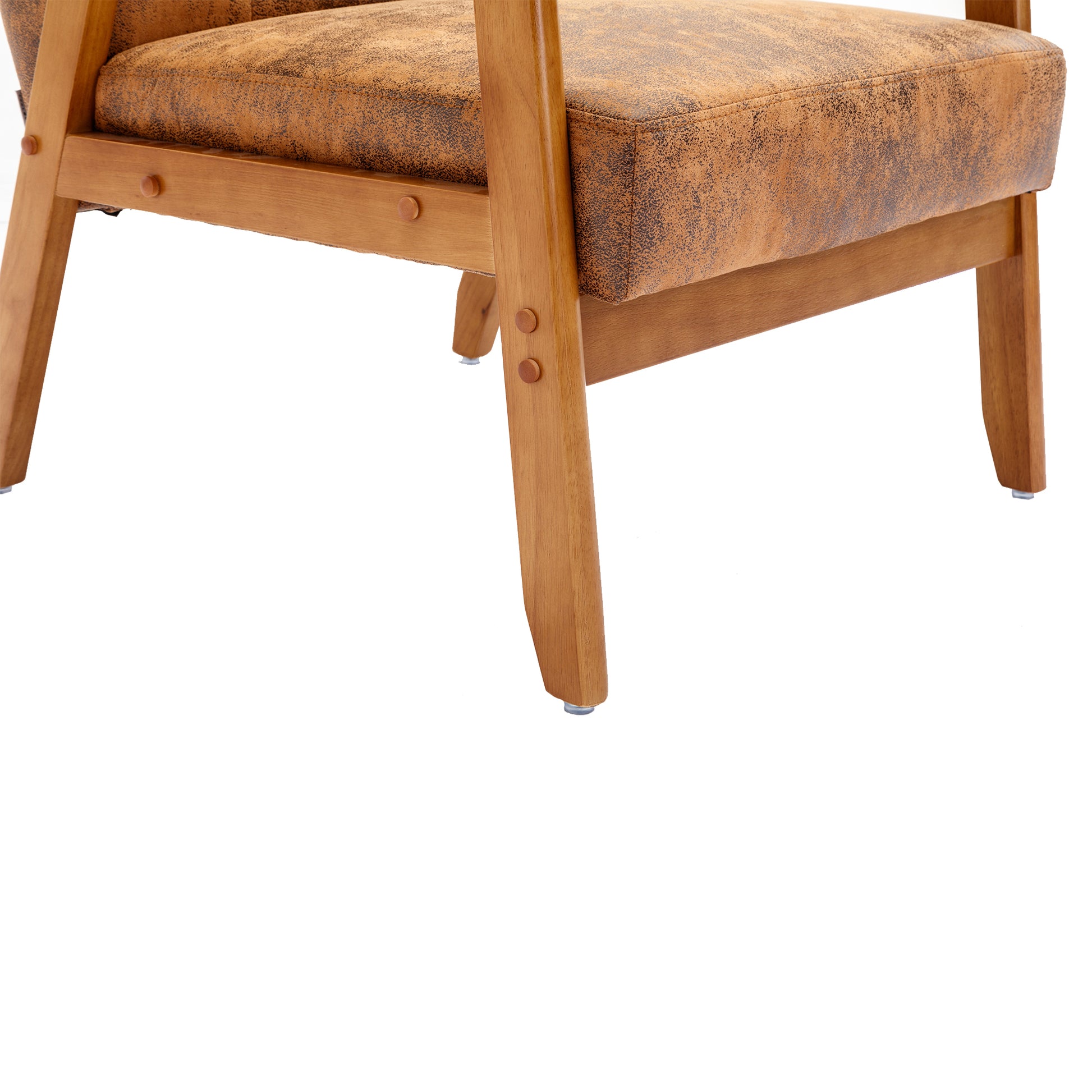 Accent Chairs Set Of 2 With Side Table, Mid Century Modern Accent Chair, Wood And Fabric Armchairs Side Chair, Lounge Reading Comfy Arm Chair For Living Room, Bedroom, Office Coffee Microsuede