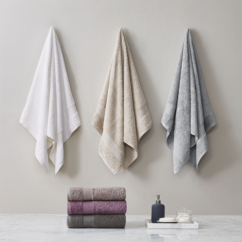 100% Egyptian Cotton 6 Piece Towel Set Purple Cotton