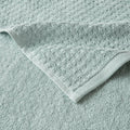 Cotton Waffle Jacquard Antimicrobial Bath Towel 6 Piece Set Seafoam Cotton