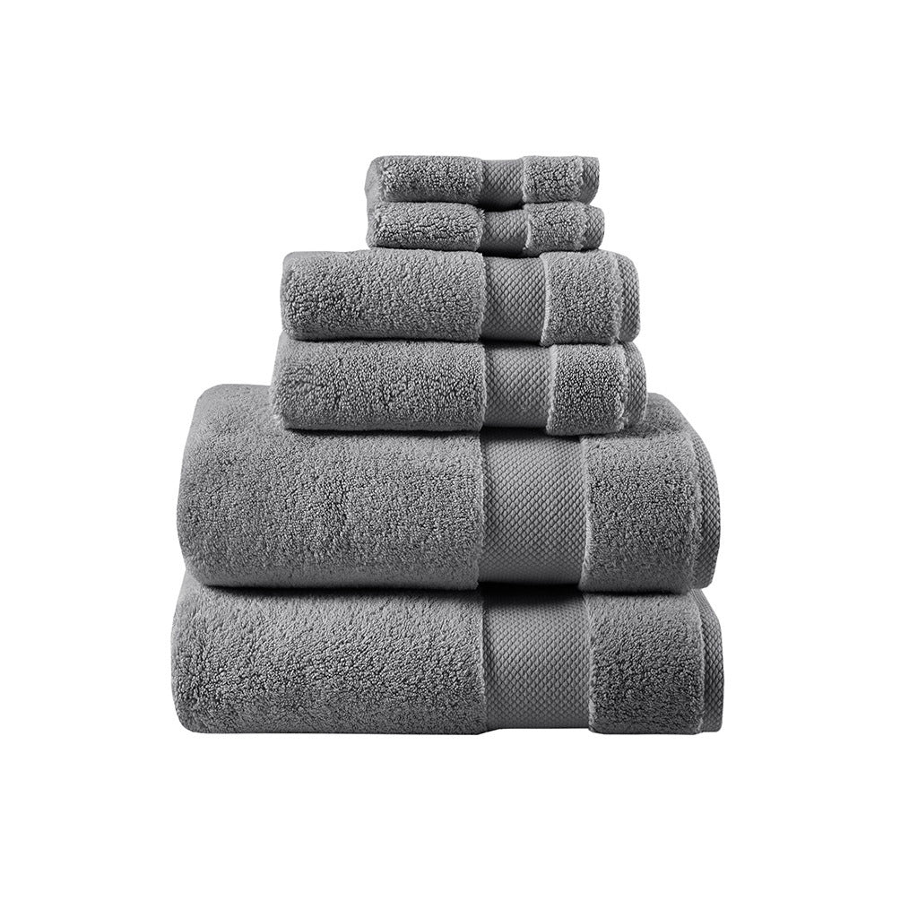 1000Gsm 100% Cotton 6 Piece Towel Set Charcoal Cotton