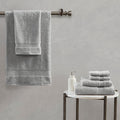 100% Egyptian Cotton 6 Piece Towel Set Grey Cotton