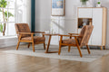 Accent Chairs Set Of 2 With Side Table, Mid Century Modern Accent Chair, Wood And Fabric Armchairs Side Chair, Lounge Reading Comfy Arm Chair For Living Room, Bedroom, Office Coffee Microsuede