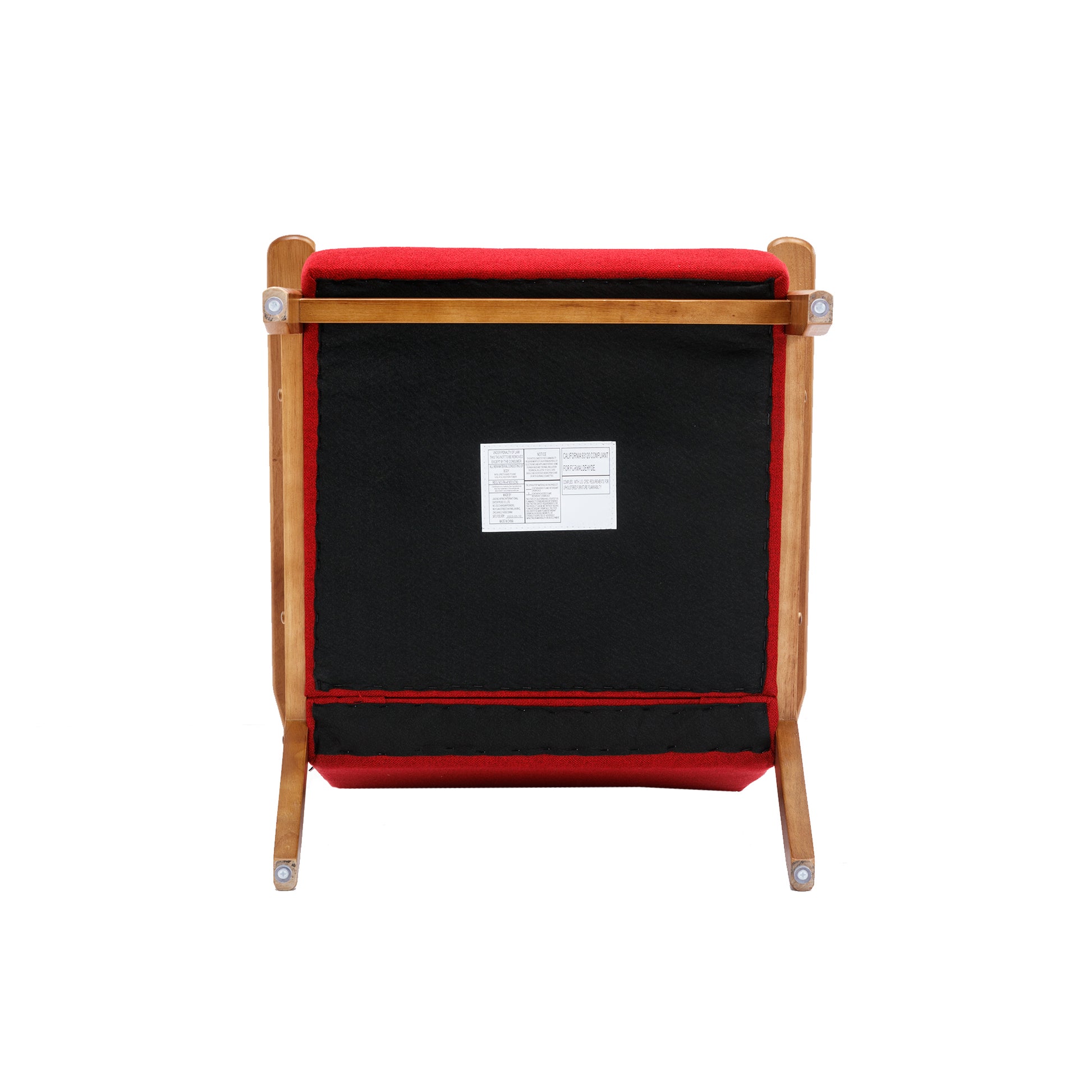 Leisure Chair With Solid Wood Armrest And Feet, Mid Century Modern Accent Chair, For Living Room Bedroom Studio Chair Red Linen