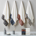 6 Piece Jacquard Towel Set Navy Cotton