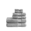 Cotton 6 Piece Bath Towel Set Grey Cotton