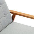 Leisure Chair With Solid Wood Armrest And Feet, Mid Century Modern Accent Chair, For Living Room Bedroom Studio Chair Light Gray Linen