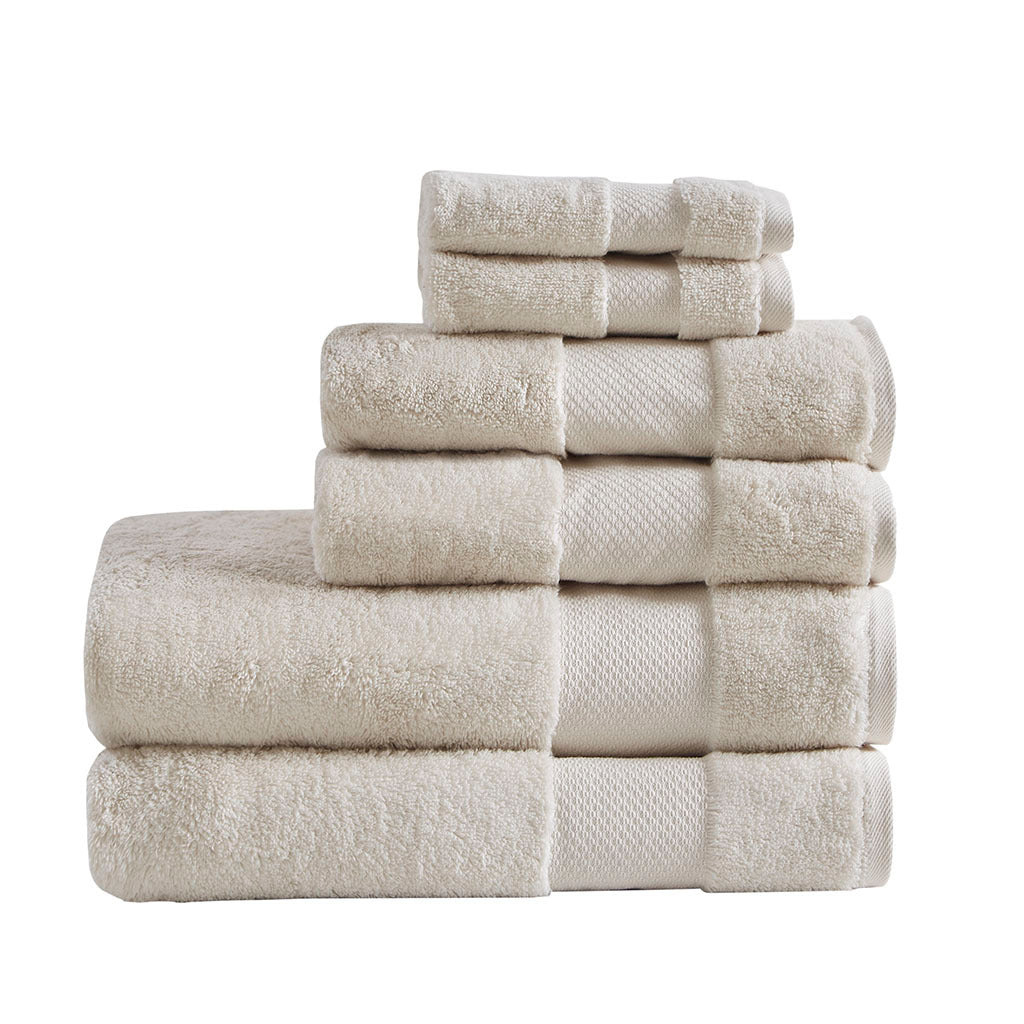 Cotton 6 Piece Bath Towel Set Natural Cotton