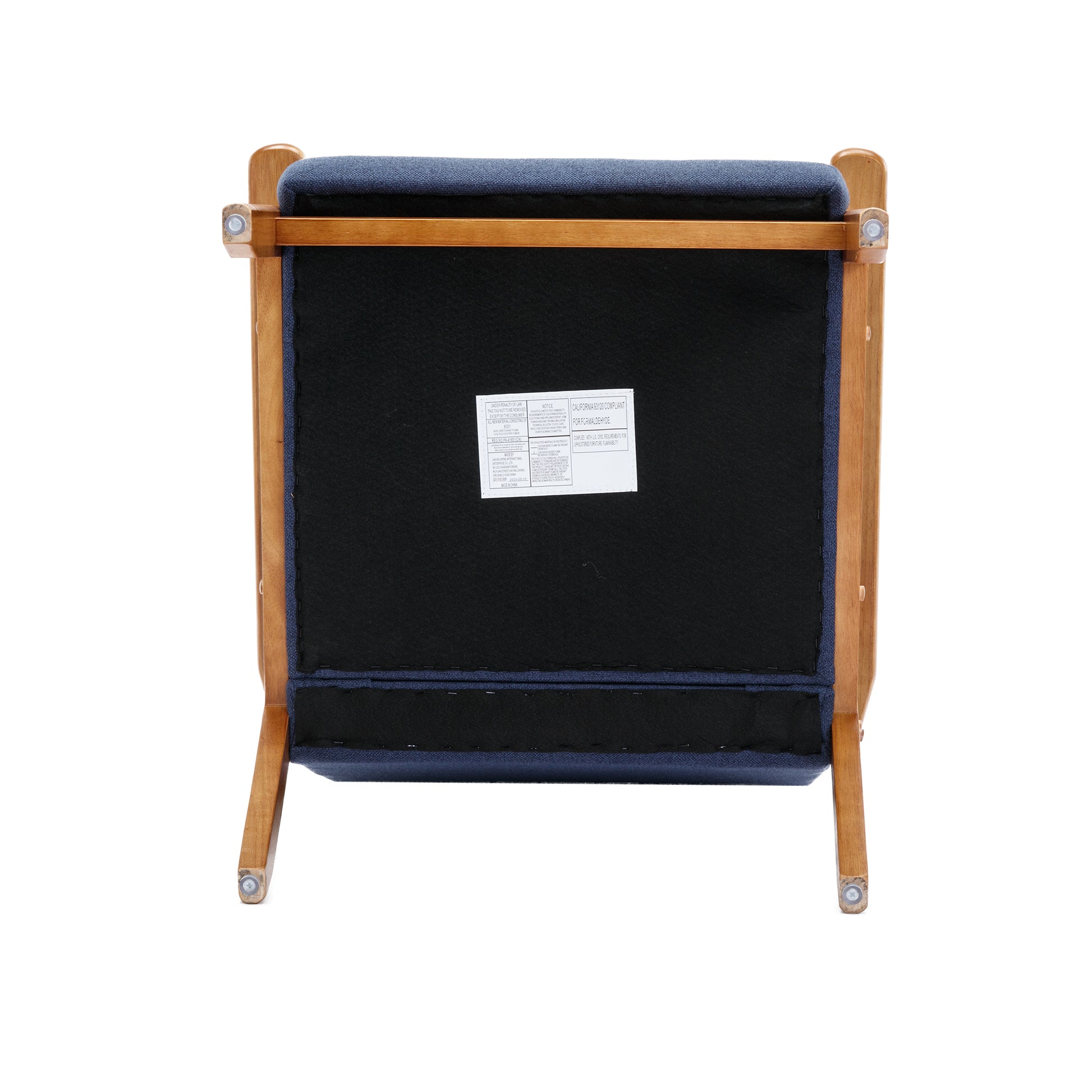 Leisure Chair With Solid Wood Armrest And Feet, Mid Century Modern Accent Chair, For Living Room Bedroom Studio Chair Navy Linen