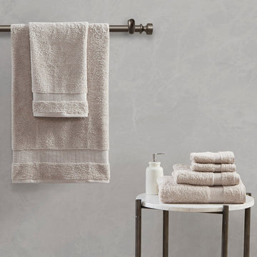 100% Egyptian Cotton 6 Piece Towel Set Sand Cotton