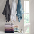 Cotton 6 Piece Bath Towel Set Grey Cotton