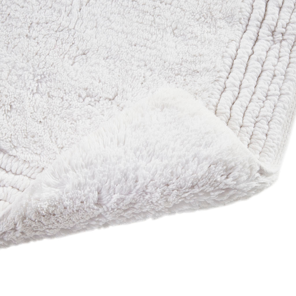 100% Cotton Tufted 3000 Gsm Reversible Bath Rug White Cotton