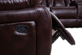 Sectional Sofa With Manual Reclining Brown Brown Pu 5 Seat