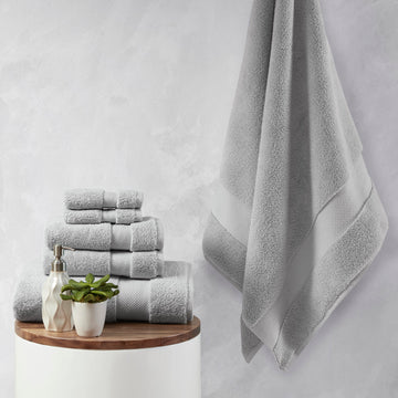 1000Gsm 100% Cotton 6 Piece Towel Set Grey Cotton