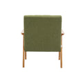 Accent Chairs Set Of 2 With Side Table, Mid Century Modern Accent Chair, Wood And Fabric Armchairs Side Chair, Lounge Reading Comfy Arm Chair For Living Room, Bedroom, Office Green Linen