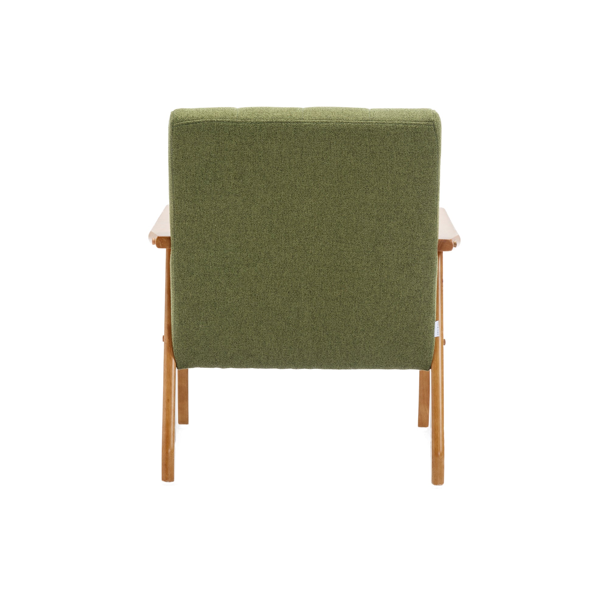 Accent Chairs Set Of 2 With Side Table, Mid Century Modern Accent Chair, Wood And Fabric Armchairs Side Chair, Lounge Reading Comfy Arm Chair For Living Room, Bedroom, Office Green Linen