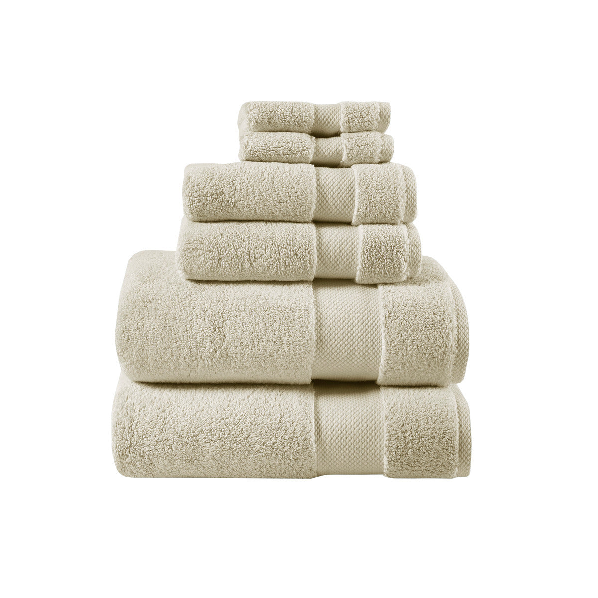 1000Gsm 100% Cotton 6 Piece Towel Set Natural Cotton