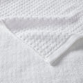 Cotton Waffle Jacquard Antimicrobial Bath Towel 6 Piece Set White Cotton