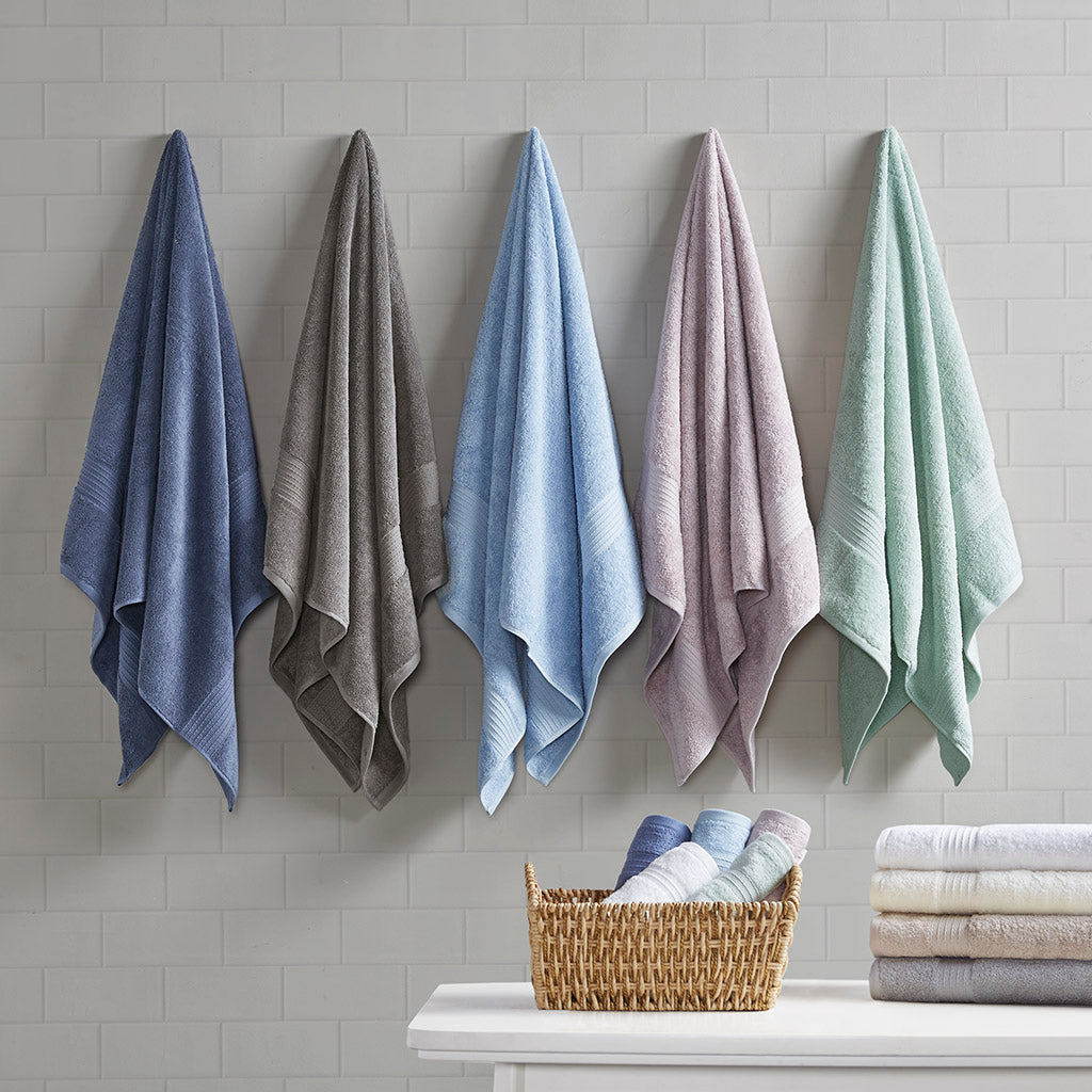 6 Piece Organic Cotton Towel Set White Cotton