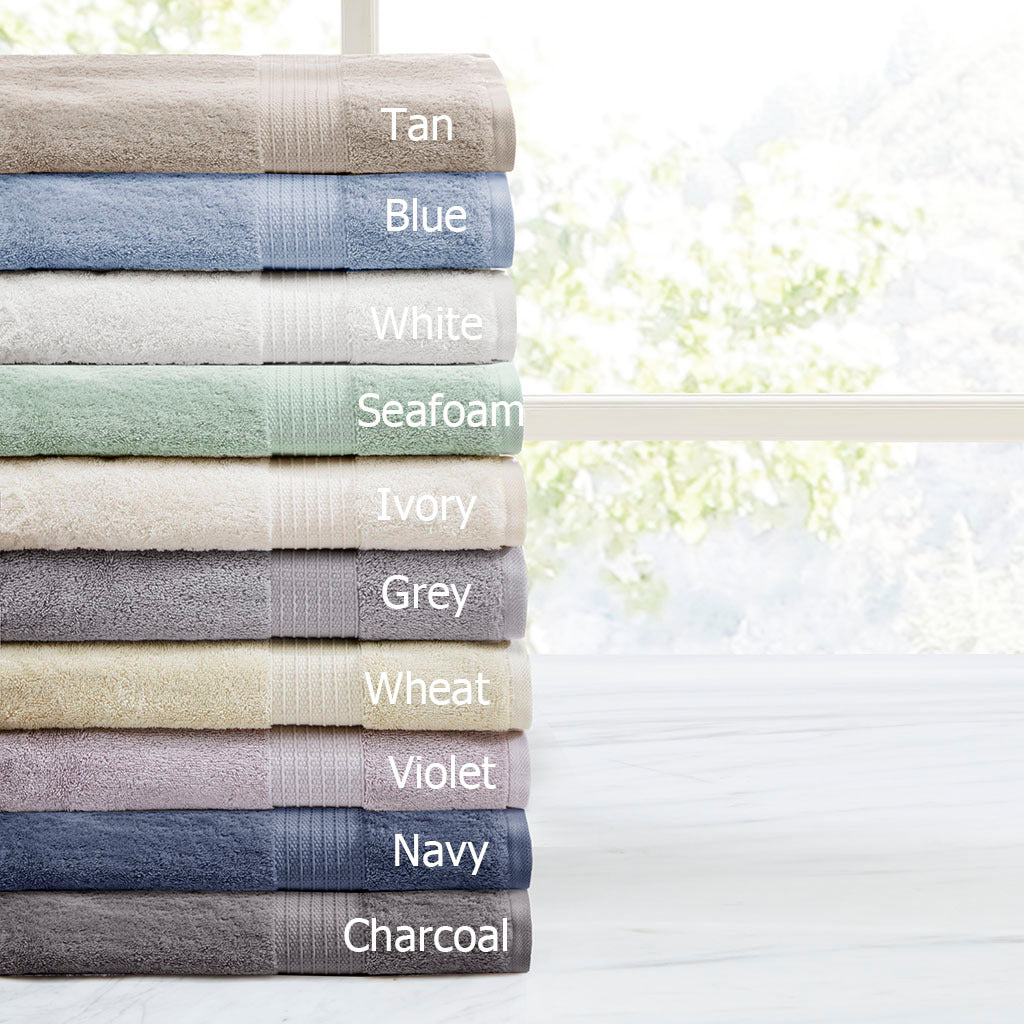 6 Piece Organic Cotton Towel Set Navy Cotton