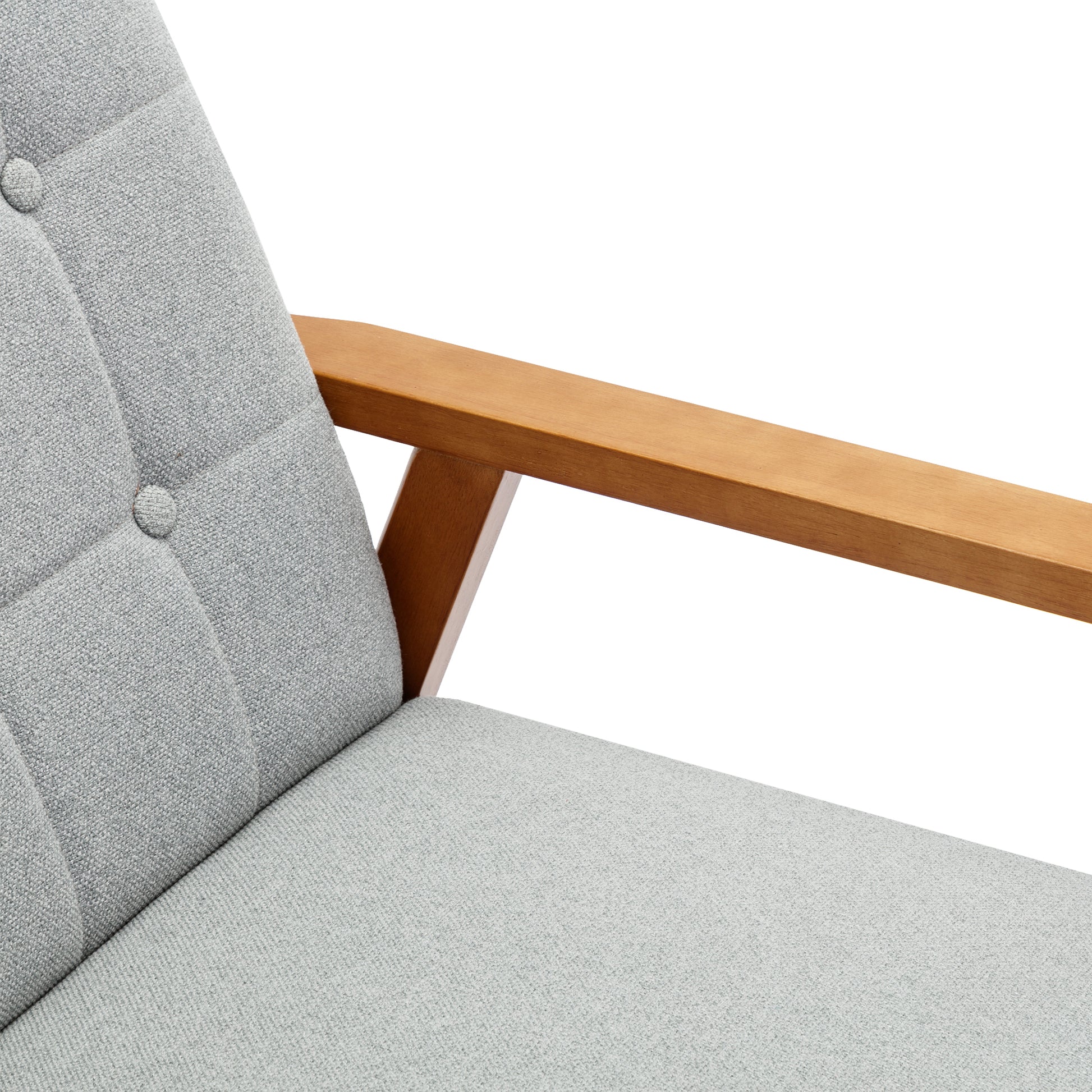 Accent Chairs Set Of 2 With Side Table, Mid Century Modern Accent Chair, Wood And Fabric Armchairs Side Chair, Lounge Reading Comfy Arm Chair For Living Room, Bedroom, Office Light Gray Polyester