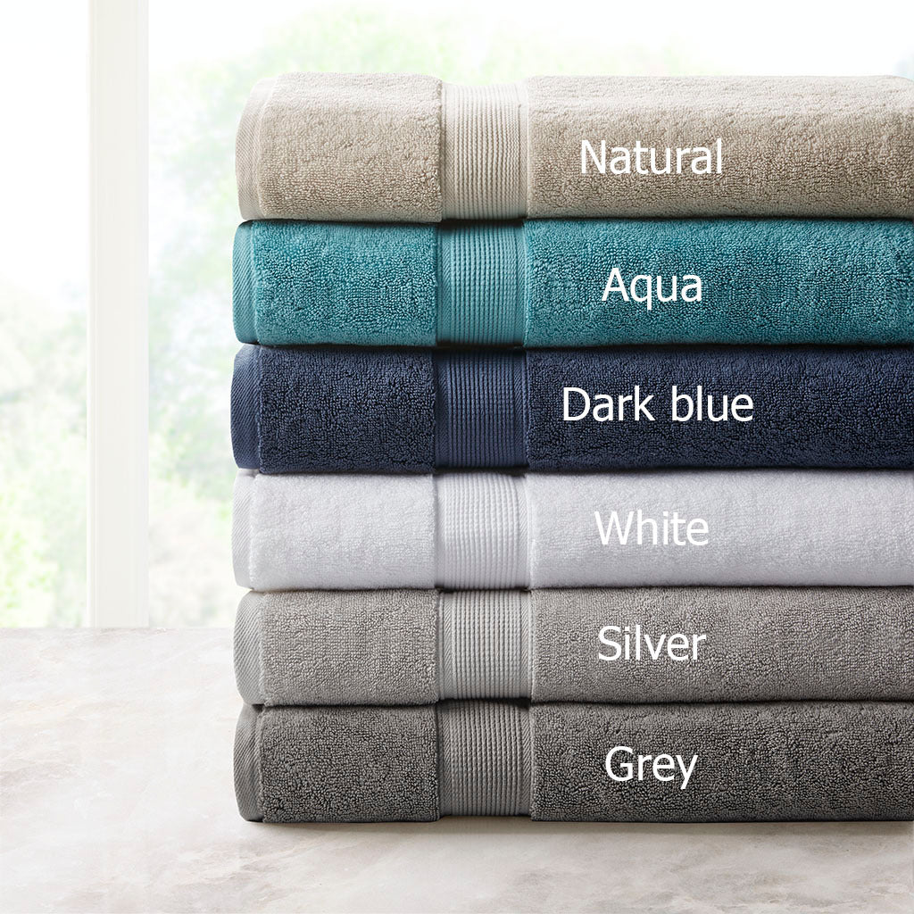 100% Cotton Bath Sheet Antimicrobial 2 Piece Set Aqua Cotton