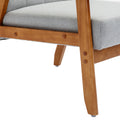 Accent Chairs Set Of 2 With Side Table, Mid Century Modern Accent Chair, Wood And Fabric Armchairs Side Chair, Lounge Reading Comfy Arm Chair For Living Room, Bedroom, Office Light Gray Polyester