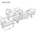 Multi Person Outdoor Steel Sofa Set, Waterproof, Anti Rust And Anti Uv, Suitable For Gardens And Lawns Light Gray Steel