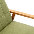 Accent Chairs Set Of 2 With Side Table, Mid Century Modern Accent Chair, Wood And Fabric Armchairs Side Chair, Lounge Reading Comfy Arm Chair For Living Room, Bedroom, Office Green Linen