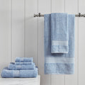 6 Piece Organic Cotton Towel Set Blue Cotton