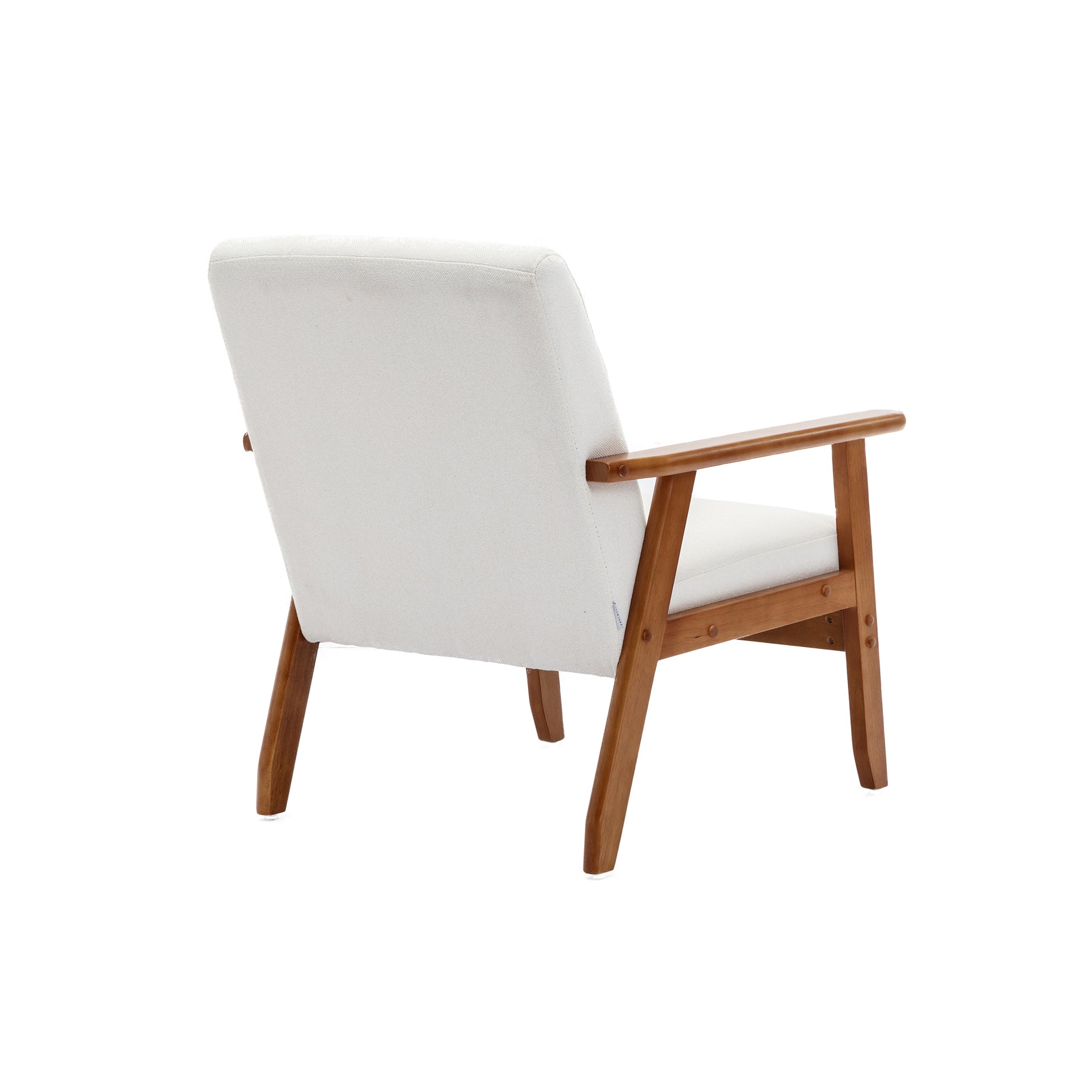 Leisure Chair With Solid Wood Armrest And Feet, Mid Century Modern Accent Chair, For Living Room Bedroom Studio Chair Beige Linen