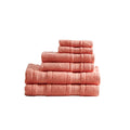 Super Soft Cotton Quick Dry Bath Towel 6 Piece Set Coral Cotton