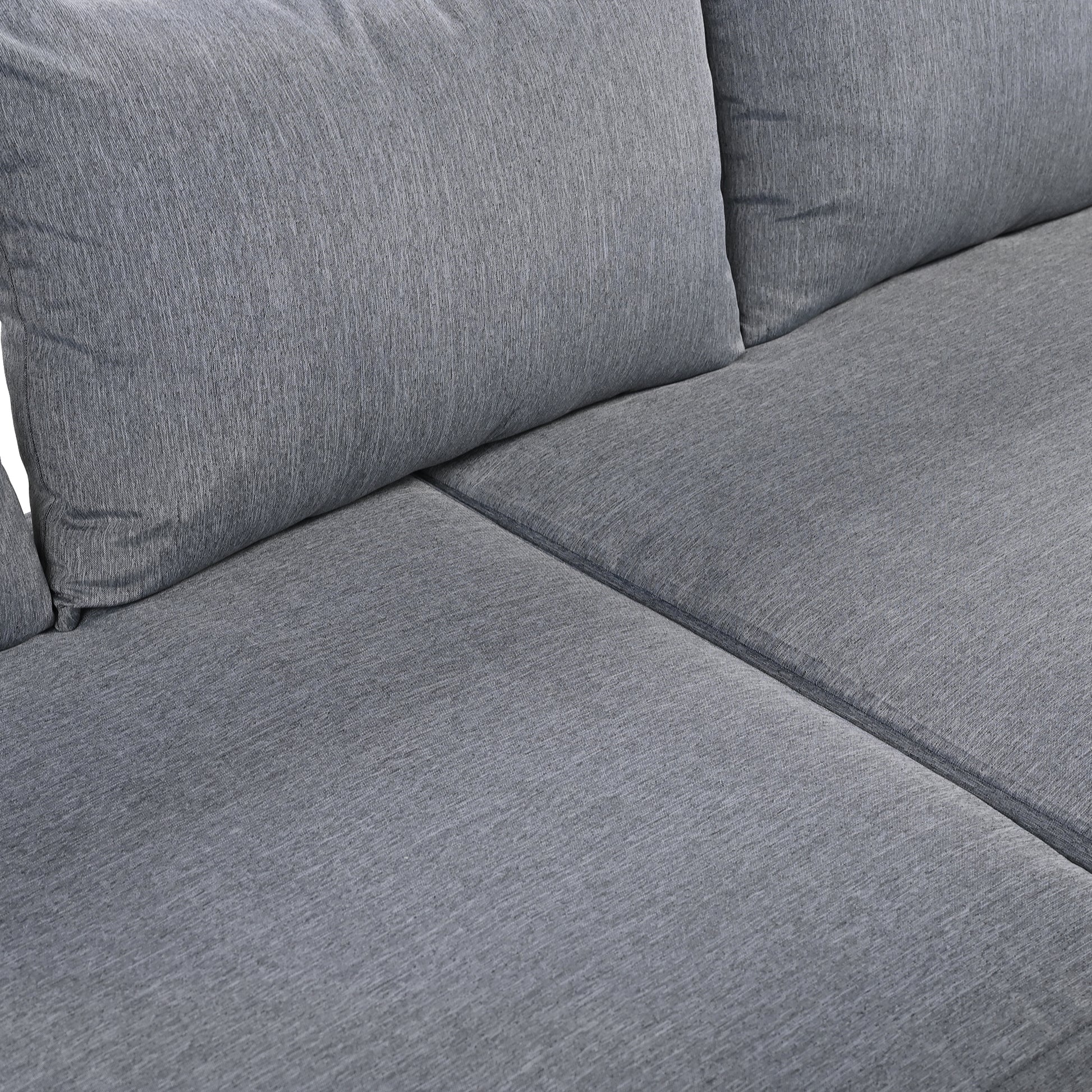 Multi Person Outdoor Steel Sofa Set, Waterproof, Anti Rust And Anti Uv, Suitable For Gardens And Lawns Light Gray Steel