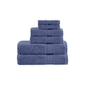 6 Piece Organic Cotton Towel Set Navy Cotton