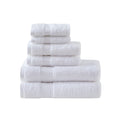 100% Egyptian Cotton 6 Piece Towel Set White Cotton