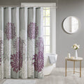 Printed Floral Shower Curtain Purple Polyester