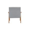 Leisure Chair With Solid Wood Armrest And Feet, Mid Century Modern Accent Chair, For Living Room Bedroom Studio Chair Light Gray Linen