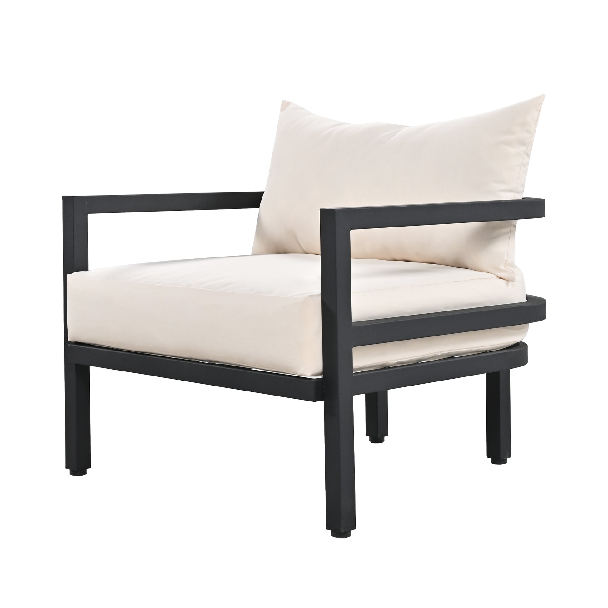 Multi Person Outdoor Steel Sofa Set, Waterproof, Anti Rust And Anti Uv, Suitable For Gardens And Lawns Beige Steel