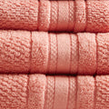 Super Soft Cotton Quick Dry Bath Towel 6 Piece Set Coral Cotton