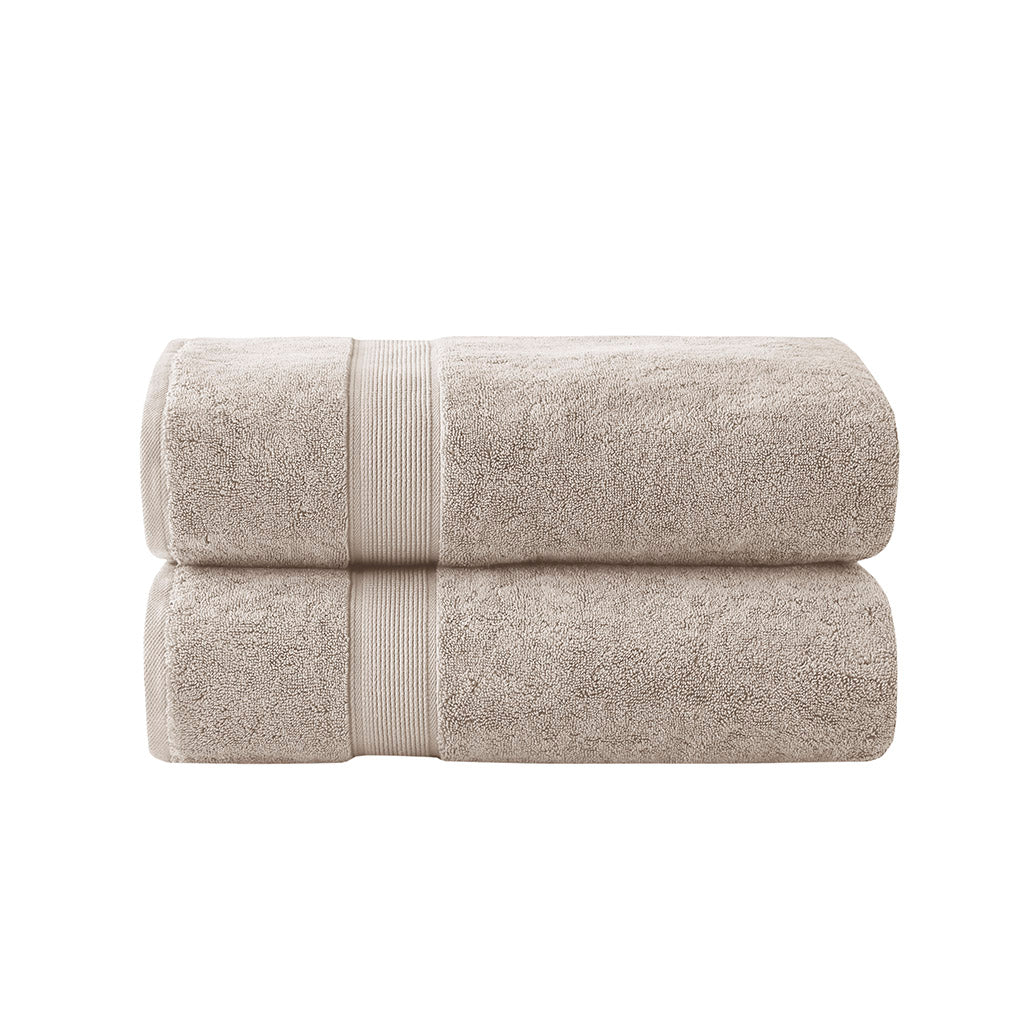 100% Cotton Bath Sheet Antimicrobial 2 Piece Set Natural Cotton