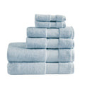 Cotton 6 Piece Bath Towel Set Light Blue Cotton