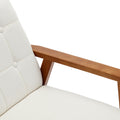 Leisure Chair With Solid Wood Armrest And Feet, Mid Century Modern Accent Chair, For Living Room Bedroom Studio Chair Beige Linen