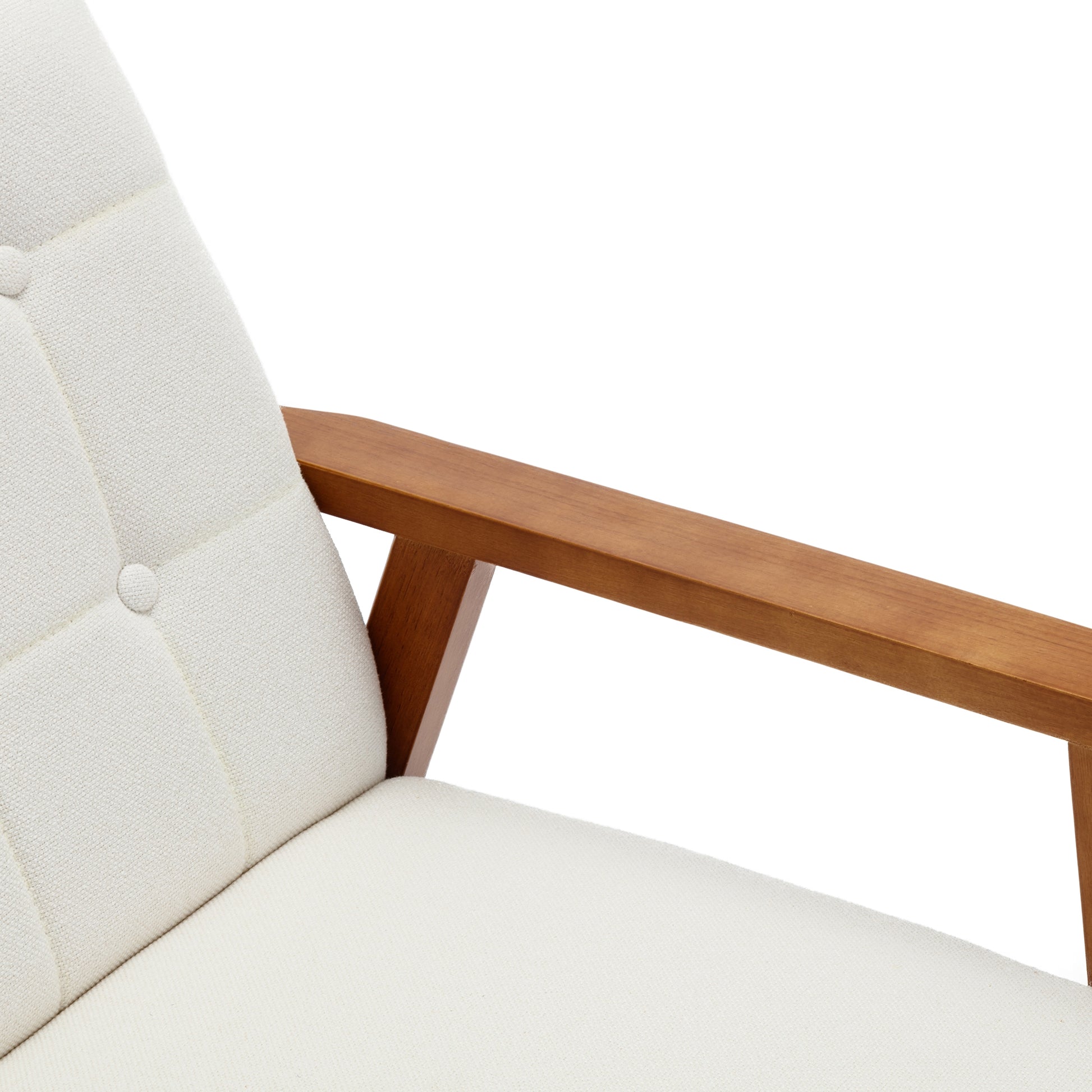 Leisure Chair With Solid Wood Armrest And Feet, Mid Century Modern Accent Chair, For Living Room Bedroom Studio Chair Beige Linen