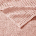 Cotton Waffle Jacquard Antimicrobial Bath Towel 6 Piece Set Pink Cotton