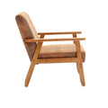 Leisure Chair With Solid Wood Armrest And Feet, Mid Century Modern Accent Chair, For Living Room Bedroom Studio Chair Coffee Microsuede