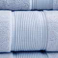 100% Cotton 8 Piece Antimicrobial Towel Set Light Blue Cotton