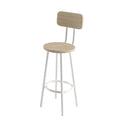 Bar Table, Equipped With 2 Bar Stoolswith Backrest And Partition Beige Beige Seats 2 Mdf