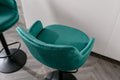 Bar Stools Set Of 2 Adjustable Barstools With Back And Footrest, Counter Height Bar Chairs For Kitchen, Pub Green Green Foam Fabric