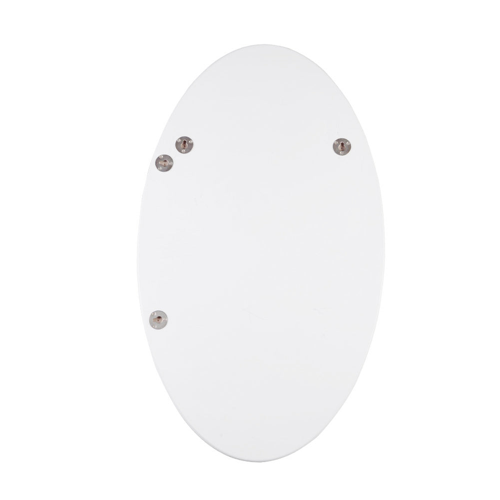 Frameless Beveled Wall Mounted Bathroom Mirror, Hd Makeup Mirror, 25" Round Mirror White Mdf