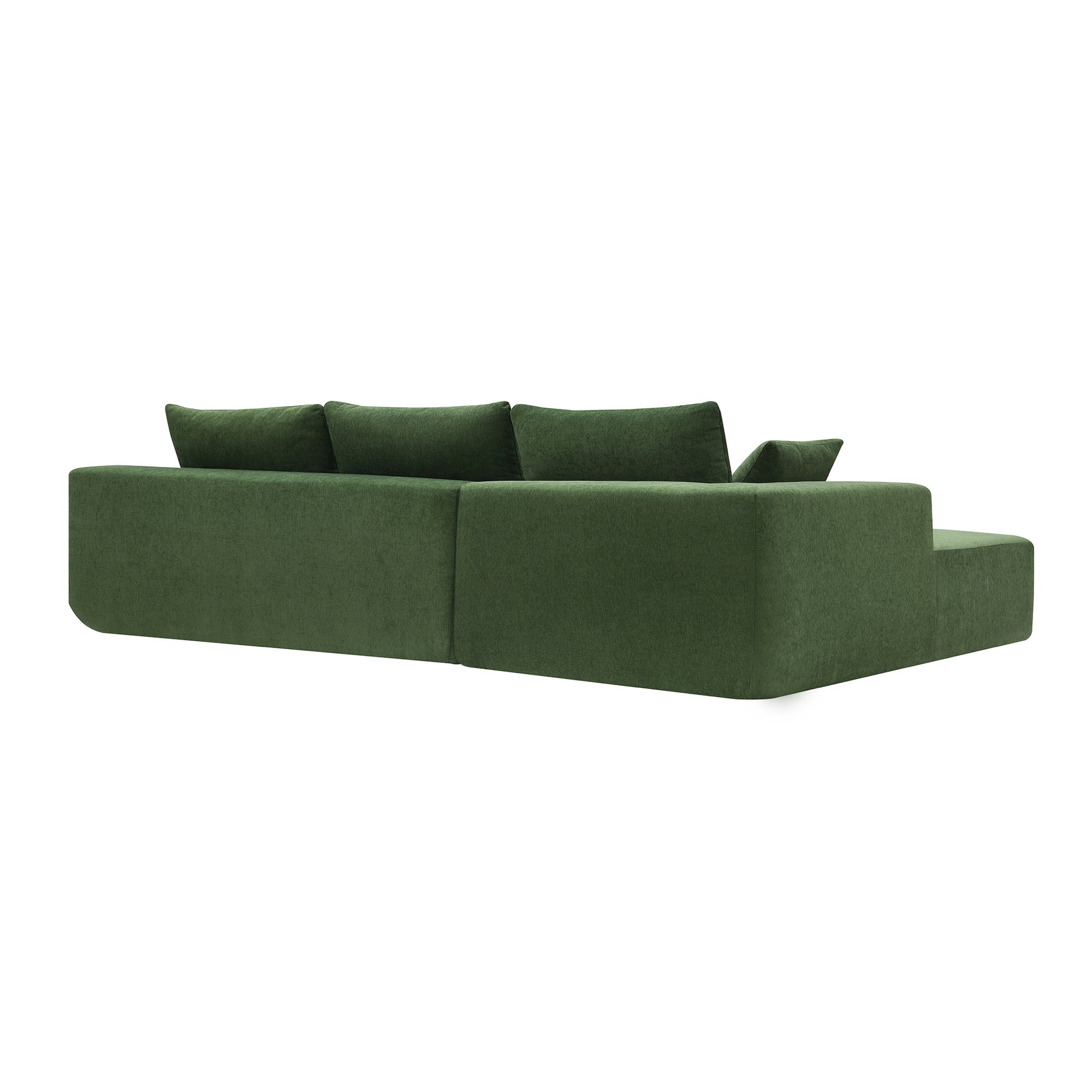 109*68" Modular Sectional Living Room Sofa Set, Modern Minimalist Style Couch, Upholstered Sleeper Sofa For Living Room, Bedroom, Salon, 2 Pc Free Combination, L Shape, Green Green Foam Chenille 4 Seat